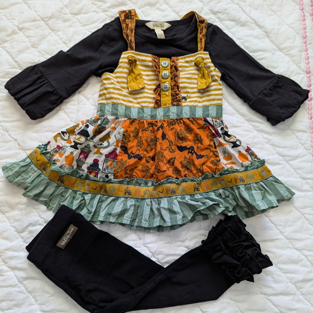 Matilda Jane 2T Outfit with Black Ruffle Pants